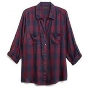 Burgundy Plaid Button Down